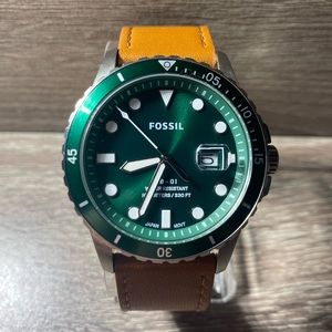 Brand New Green Face Fossil Men’s Watch With New Battery